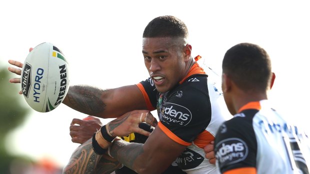 Taking his chance: Wests Tigers' Michael Chee Kam.