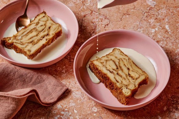 Kate Reid's croissant 'bread and butter' pudding.