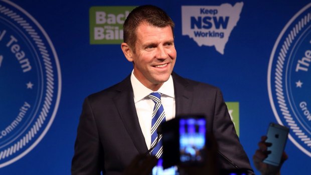NSW Premier Mike Baird was re-elected on Saturday.