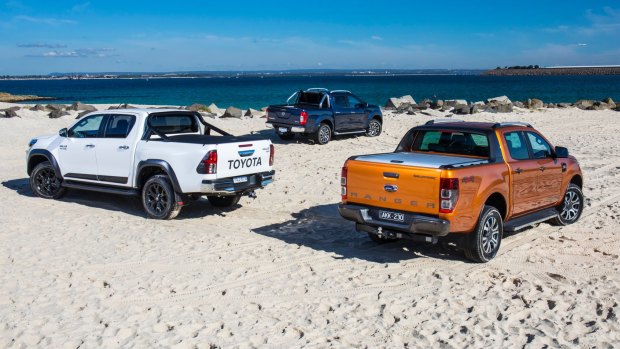 Toyota HiLux TRD and Ford Ranger Wildtrak.