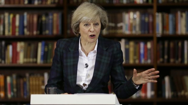 Britain's Home Secretary Theresa May, dubbed "bloody difficult" by Ken Clarke.