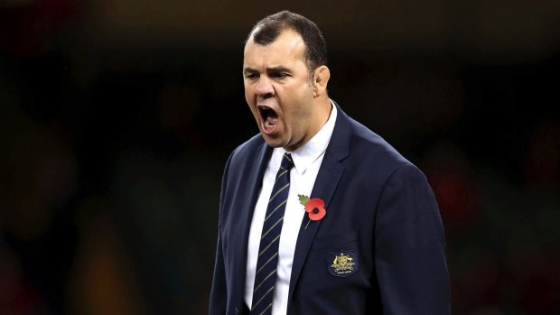 Losing his cool: Michael Cheika was left fuming after a spate of controversial refereeing decisions.