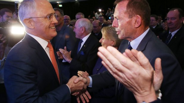 Rising tensions: Malcolm Turnbull and Tony Abbott.