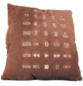 New level of lazy: A remote control cushion.