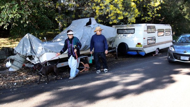 Residents say a boat trailer and caravan were parked together "for years" on a tight corner in Young Street, Sylvania.