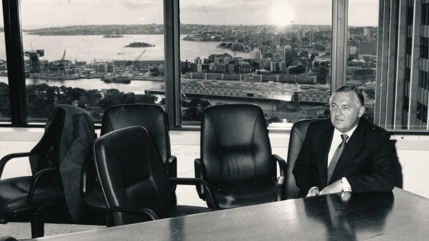 The late Alan Bond, founder of the failed Bell Group, in his office in Perth in 1086.