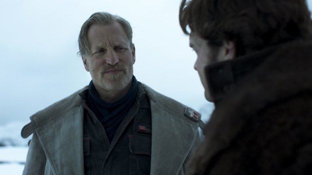 A trailer for the latest Star Wars film, Solo, shows Woody Harrelson as Beckett, left, and Alden Ehrenreich as Han Solo.