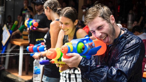 Tourists at Songkran festival in Bangkok, Thailand. Thailand is one of several south-east Asian countries where Zika has now been reported.