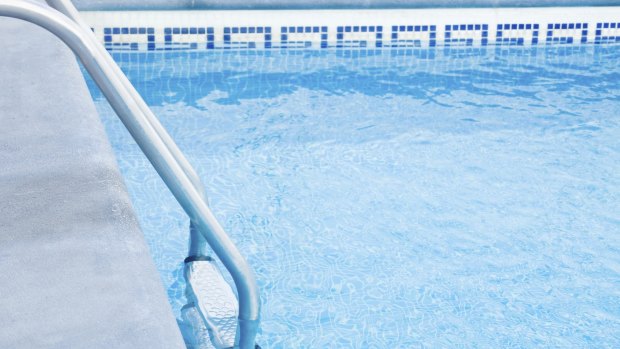 A man was allegedly punched and kicked after becoming angry that some guests had a sex romp in the swimming pool.
