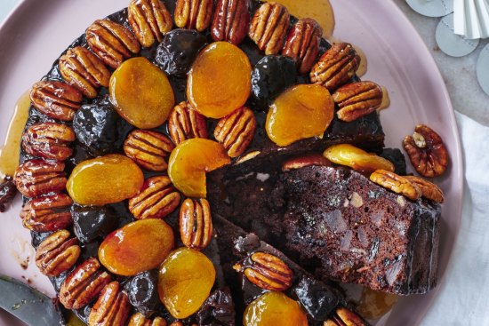 The addition of chocolate in this cake might convert fruitcake-haters.