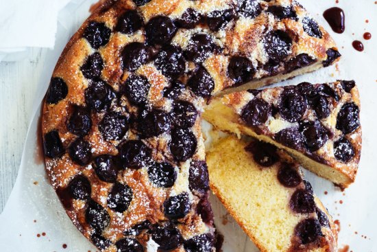 Jill Dupleix's sour cherry and almond cake.