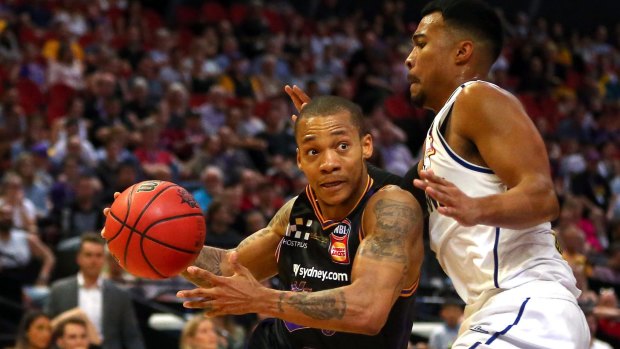 Right direction: Jerome Randle of the Kings drives to the basket at Qudos Bank Arena in Sydney
