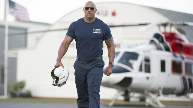 On a mission ... Dwayne Johnson plays a helicopter pilot searching for his missing daughter.