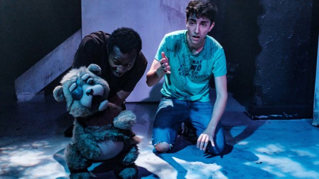 Actor Justin Amankwah gives voice to Edgar, the evil teddy bear, with Bardiya McKinnon. 