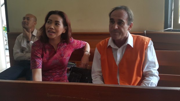 Guiseppe Serafino in Denpasar District Court on Tuesday, where he was sentenced to 7 months' jail.