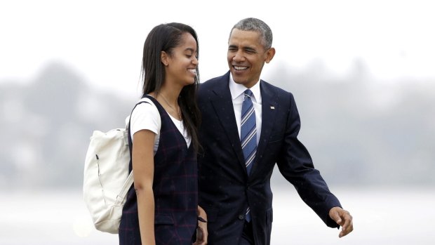 US President Barack Obama and his daughter Malia, who will be taking a gap year before starting at Harvard University.