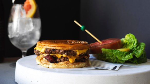 The 'double squish burger' is a two hand and 10 paper napkin job.