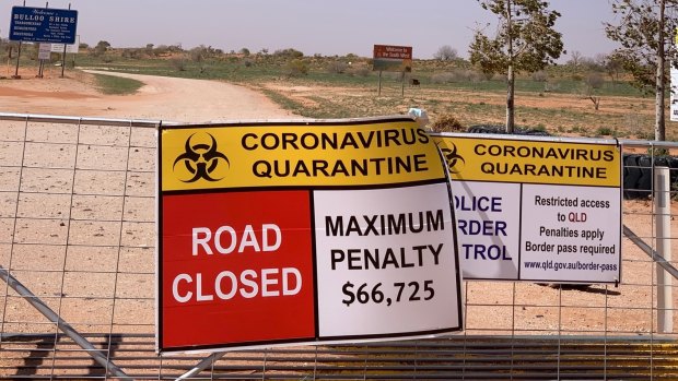 Queensland lies beyond: The lonely Cameron Corner border.