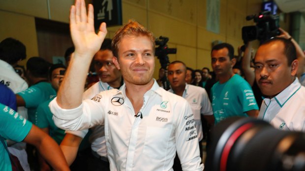 Rosberg at a championship celebration event organised by sponsors in Kuala Lumpur on Tuesday.