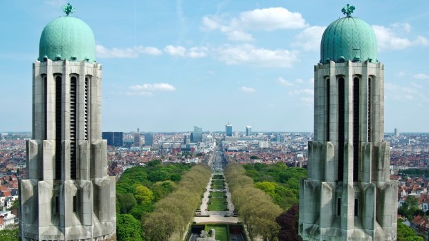 View on the northern-central part of Brussels from National Basilica of Koekelberg.