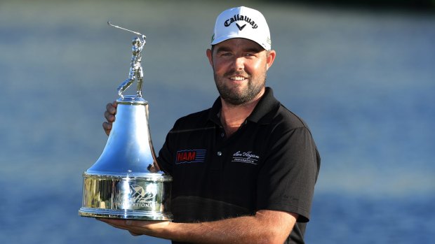 Masters bound: Leishman's victory in Florida this week secured him entry to the Masters at Augusta National in April.