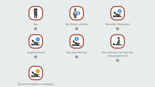Images from the German website aimed at helping migrants understand sex.

