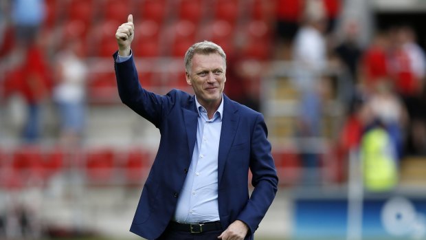 New Sunderland manager David Moyes waves to fans after a pre-season friendly.