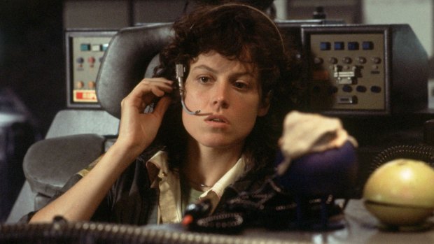 Sigourney Weaver in the original <em>Alien</em>. The next three movies would lead to the 'back entrance' of the original movie. 