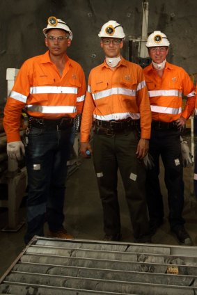 Adam Giles (left) with ERA boss Rob Atkinson and Willem Westra van Holthe (right). 