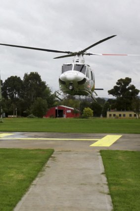 Saftey NETS: A NETS chopper lands at central-west NSW's Mudgee Hospital. 