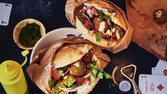 Make your own fresh falafel.