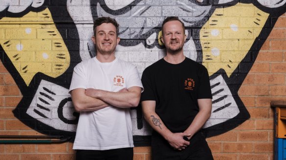 Pop-up partners: Chefs Alex White (left) and Dave McKinn from Los Gueros at Young Henry's in Newtown.