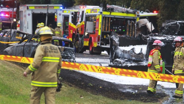 The scene of the Mona Vale crash in  which two people died.