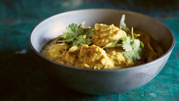 The white-fleshed fish and gentle cooking give this curry a delicate texture.