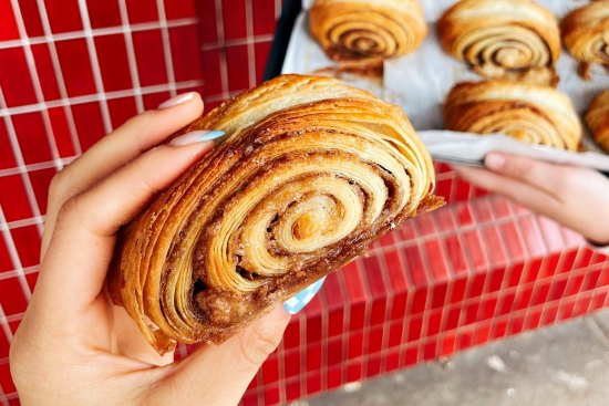 Miss Sina's vegan franzbrotchen, a German-style cinnamon-sugar scroll.