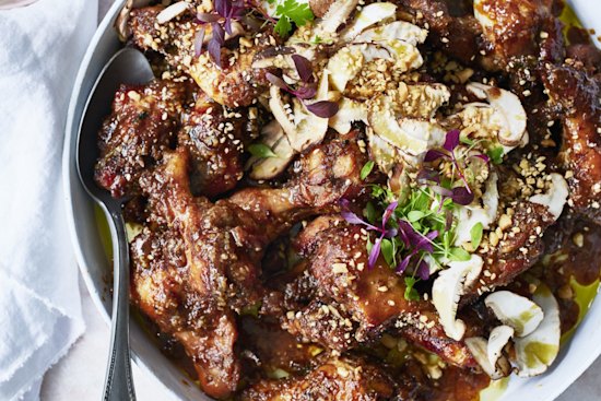 Sticky honey soy chicken.