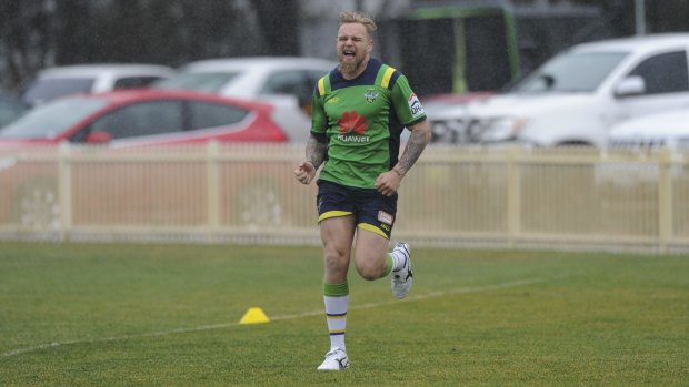 While Canberra sports grounds will be closed on Wednesday, the Raiders still had to battle the elements on Tuesday.