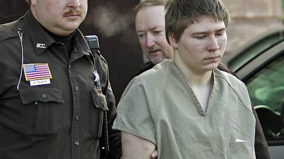Conviction overturned: Brendan Dassey is escorted out of court in 2006.