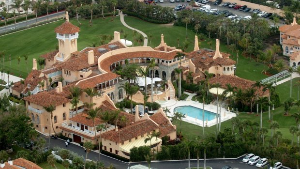 An aerial view of Donal Trump's Mar-a-Lago club in Palm Beach. 