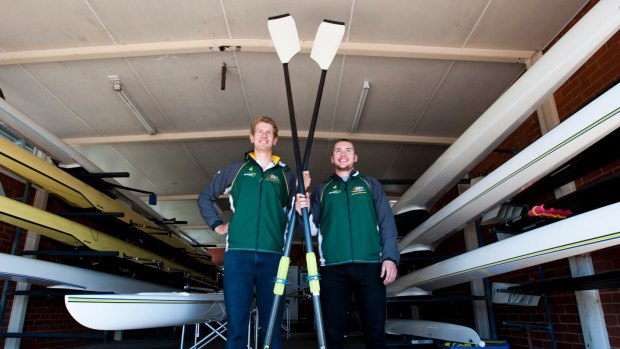 Canberra rowers Luke Letcher and Caleb Antill.