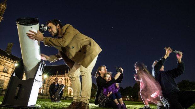 Starry-eyed: The inaugural Sydney Astrofest was held at Sydney University on Saturday night.