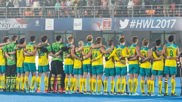 Golden returns: Australia have gone back-to-back in the Hockey World League.