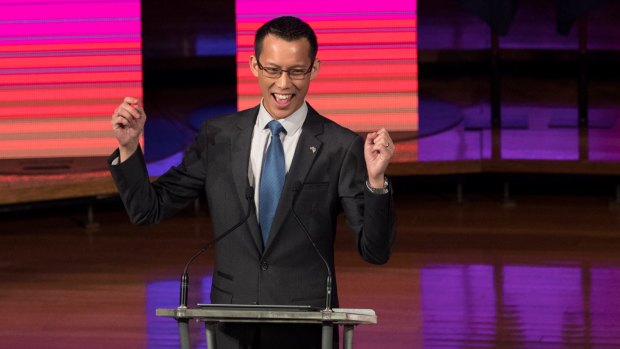 Eddie Woo, giving the 2018 Australia Day Address. 