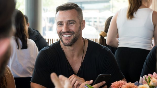 Kris Smith at Sunglass Hut's Valentine's Day lunch at Cirrus Dining in Barangaroo on Tuesday.