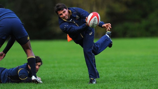 French challenge: Wallabies halfback Nick Phipps during a training session.