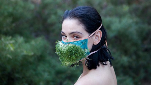 Audiences are invited to wear "grass masks" in Ecosexual Bathhouse by Pony Express at LiveWorks Festival of Experimental Art, Carriageworks, 2016