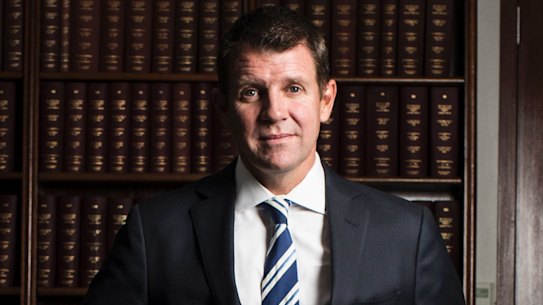 Mike Baird in his office at state Parliament. 