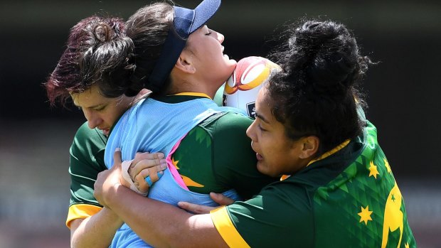 Burgeoning popularity: The Jillaroos train in Brisbane ahead of the Women's Rugby League World Cup final at Suncorp Stadium against New Zealand on Saturday.