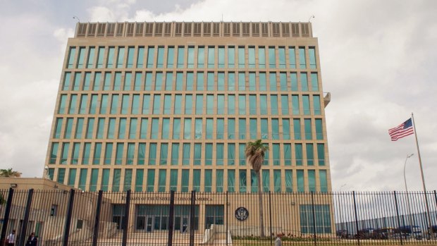 The US embassy in Havana, Cuba.