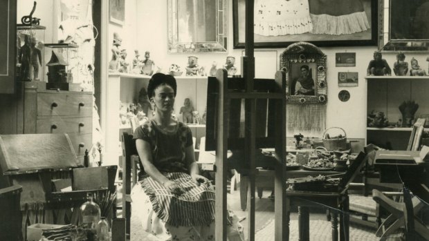 Frida Kahlo in her studio in the early 1940s.